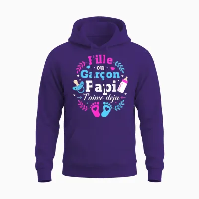 Annonce Sexe Bebe Baby Shower Papi Bebe Fille Ou Garcon Unisex Hoodie - Purple