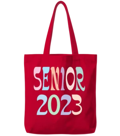 Senior 2023 Shirt, Retro Font, Senior Retro Shirt, Tote Bags - Red