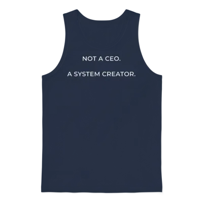 Not_a_ceo_a_system_creator_white Unisex Tank Top - Navy