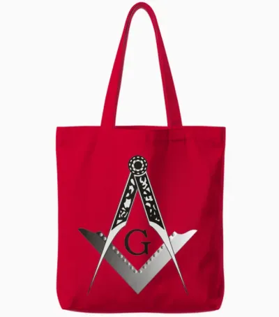 Masonic Square and Compass Tote Bags - Red