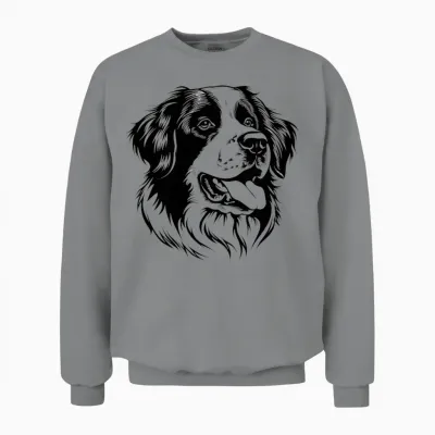 Mens Womens Kids Minimalist Logo Saint Bernard Dog Lover T-Shirt Haut De Gamme Unisex Sweatshirt - Sport Grey
