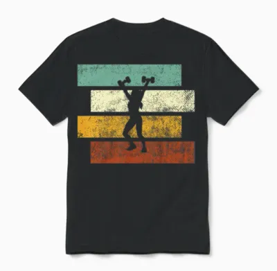 Fitness Girl Retro Unisex T-Shirt - Black
