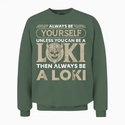 Wikinger Götter Loki Spruch Der Nordischen Mythologie T-Shirt Schwarz S Unisex Sweatshirt - Military Green