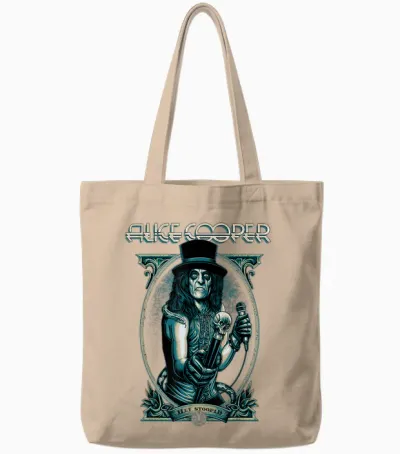 Alice Cooper Hey Stoopid Portrait Blue Tote Bags - Natural