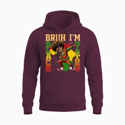 I Am Black History Dabbing Afro Men Boy Black History Month Unisex Hoodie - Maroon