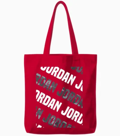 Diagonal Jordan Pattern Design Gift Grey Camouflage Print Tote Bags - Red