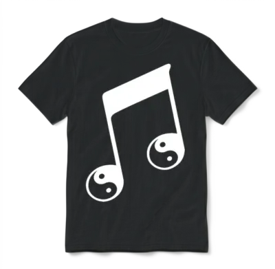 Music Note Unisex T-Shirt - Black