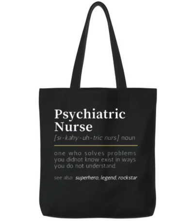 Psychiatric Nurse Noun Tote Bags - Black