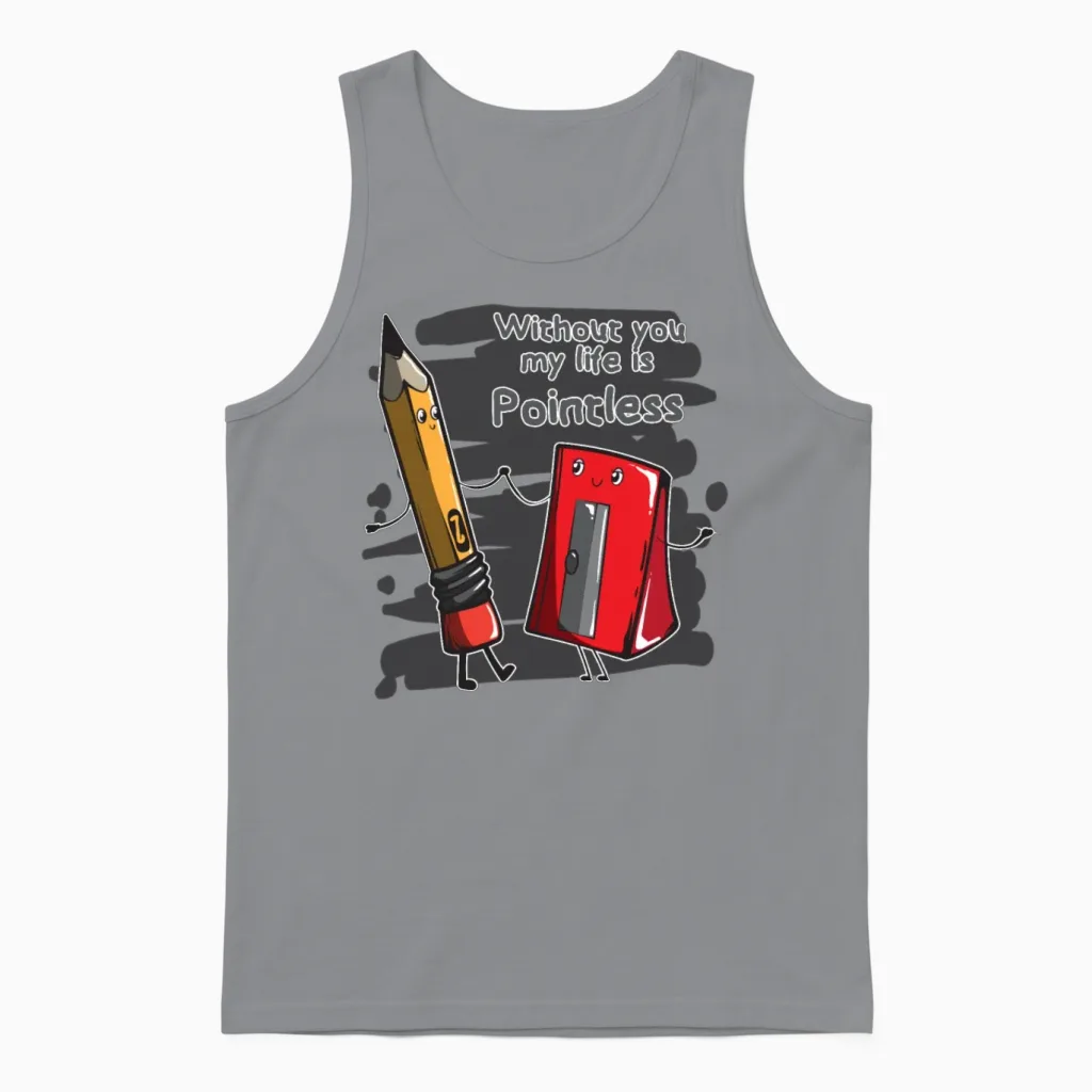 Womens Pencil Sharpener Pointless School Student Unisex Tank Top in Sport Grey