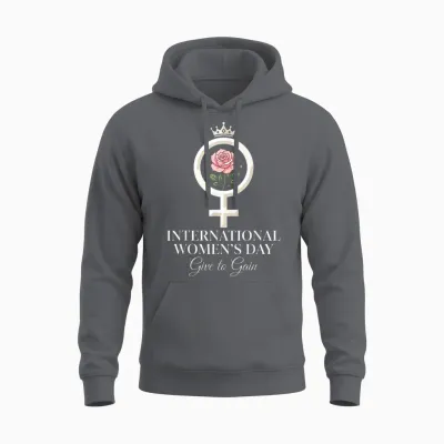8 March Give to Gain International Women's Day 2026 Unisex Hoodie - Charcoal