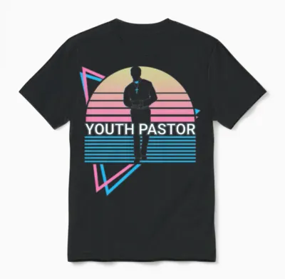 Youth Pastor Retro Unisex T-Shirt - Black