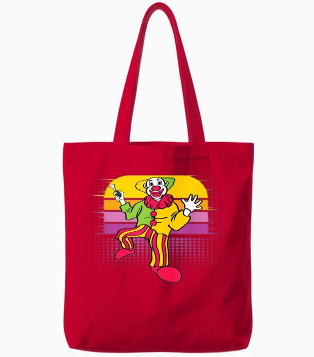 Funny Clown Acrobatics Tote Bags in Red