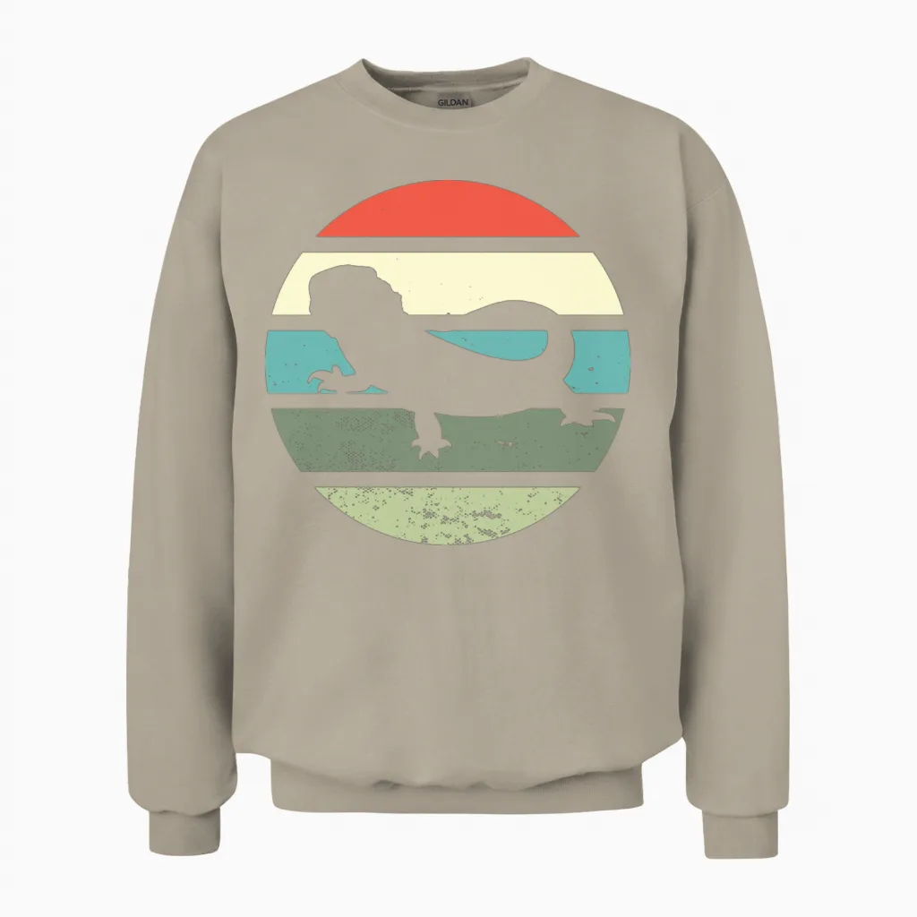Vintage Retro Bearded Dragon Unisex Sweatshirt - Sand
