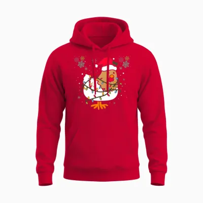 Funny Chicken Unisex Hoodie - Red