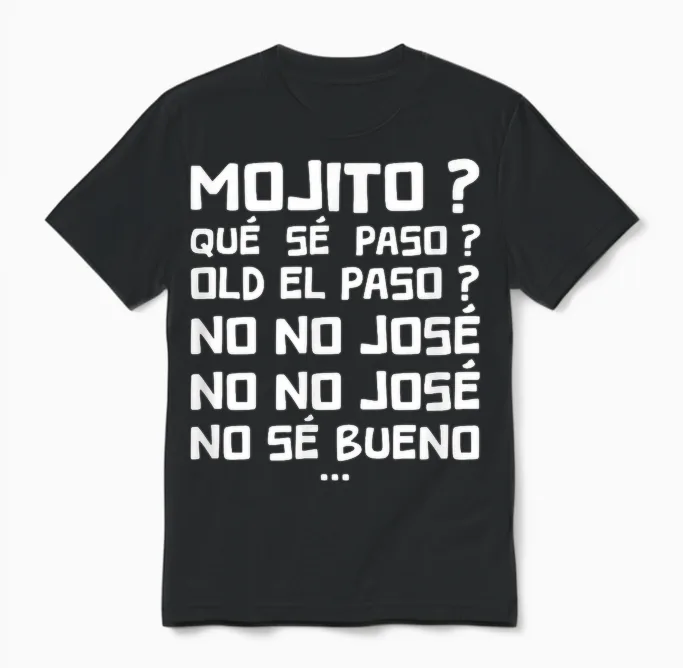 Qué Sé Paso ? Old El Paso ? No No José, No Sé Bueno ! Humour Unisex T-Shirt in Black