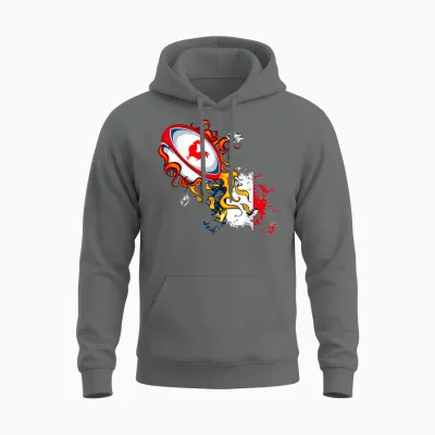Rugby Shirt Player Child Man Flag Rooster Men Women T-Shirt, Black, S Unisex Hoodie - Graphite Heather
