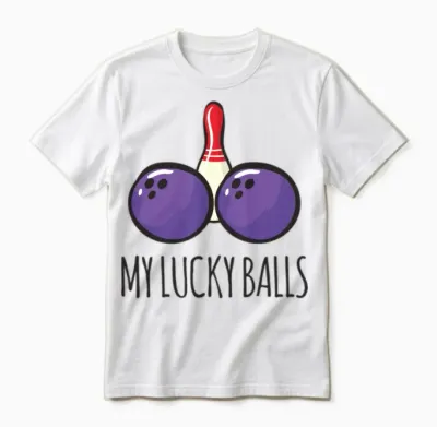 Funny Bowling Unisex T-Shirt - White
