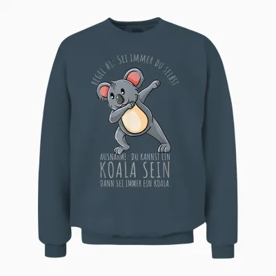 Sei Immer Du Selbst Mädchen Koala Unisex Sweatshirt - Dark Heather