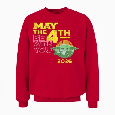 Star Wars the Mandalorian Grogu May the 4th Be with You 2026 Unisex Sweatshirt - Red