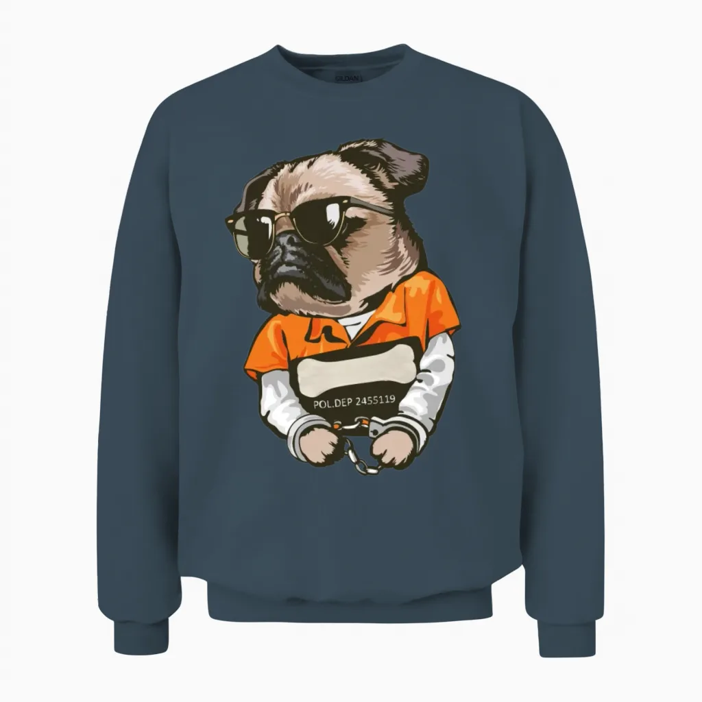 Prison Dog Imma Bad Dog... Lovers Unisex Sweatshirt in Dark Heather
