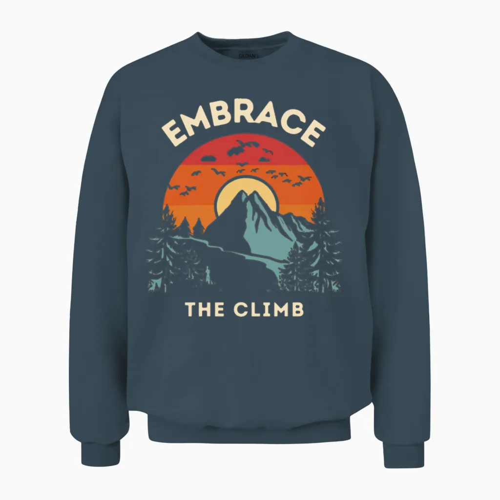 Hiking Enthusiast & Outdoors Gift Unisex Sweatshirt in Dark Heather