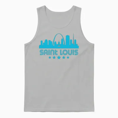 Retro Saint Louis Skyline Unisex Tank Top - Ash