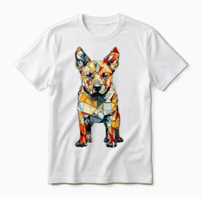 Geometric Dog Unisex T-Shirt - White