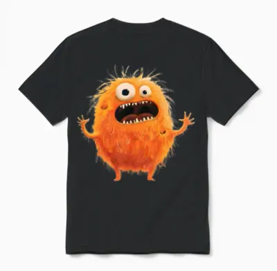Funny Monster Unisex T-Shirt - Black