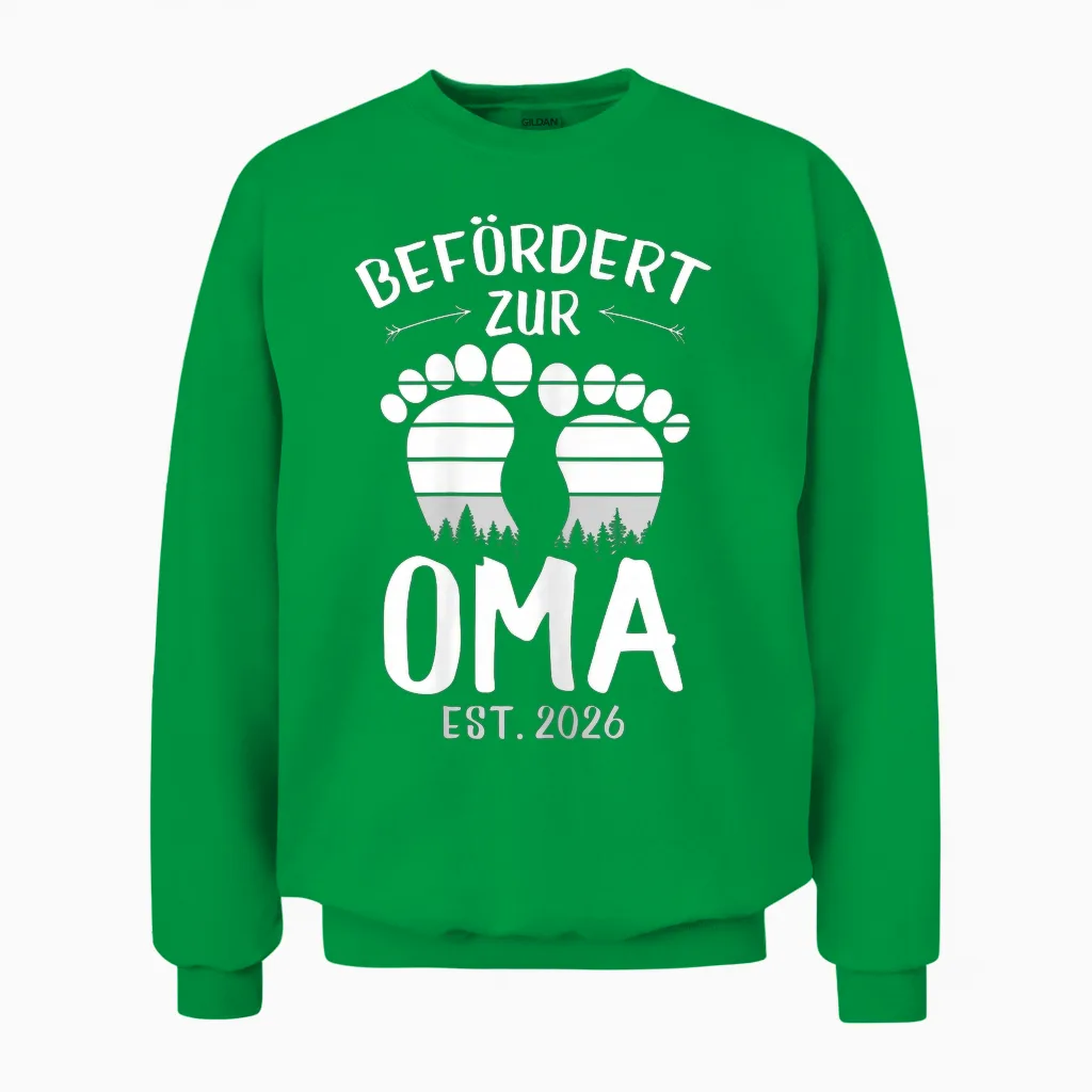Befördert Zur Oma Est. 2026 Muttertag Oma 2026 Unisex Sweatshirt in Irish Green