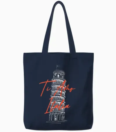 Ti Amo Italia La Tour Penchée De Pise Italie Souvenir Tote Bags - Navy