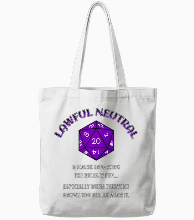 D20 Alignment Ln Tote Bags in White