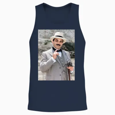 David Suchet Dans Le Rôle De Poirot Agatha Christie 1993 Unisex Tank Top - Navy