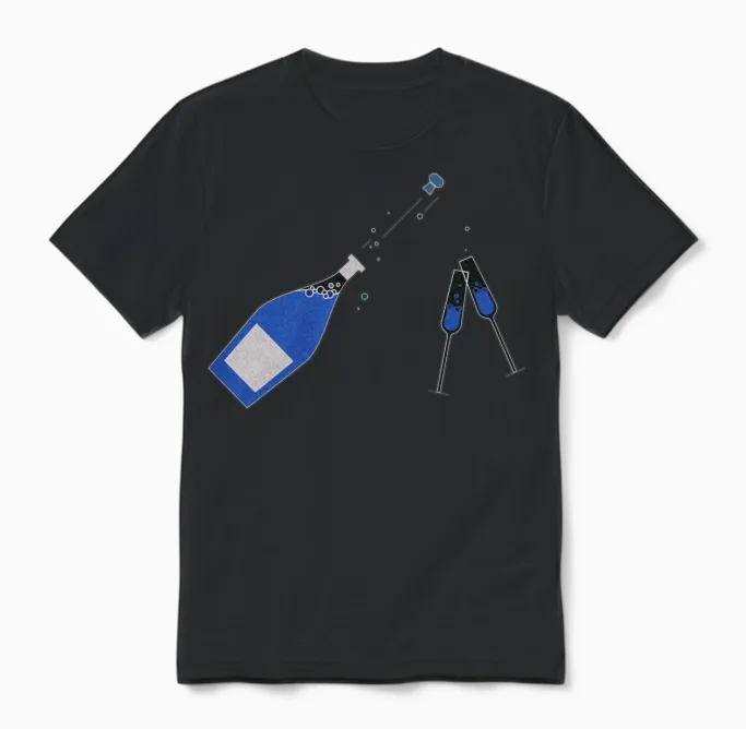 Cheers Vector Funny Unisex T-Shirt in Black