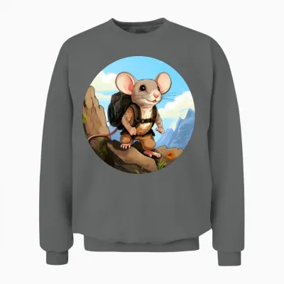 Mouse Hiking / Mountaineering Mice Unisex Sweatshirt - Graphite Heather