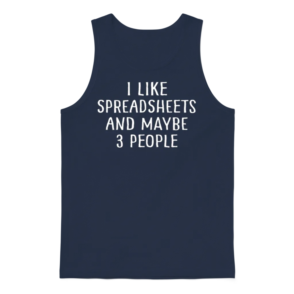 Funny Spreadsheet Gifts Spreadsheets Office Nerd Unisex Tank Top - Navy