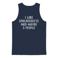 Funny Spreadsheet Gifts Spreadsheets Office Nerd Unisex Tank Top - Navy – 1