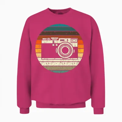Vintage Retro Camera Photographer Unisex Sweatshirt - Heliconia