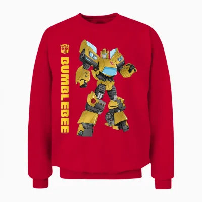 Transformers Bumblebee Autobots Epic Pose Portrait T-Shirt, Black Unisex Sweatshirt - Red