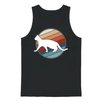 Cat in Retro Style — Lovers Unisex Tank Top - Black – 1