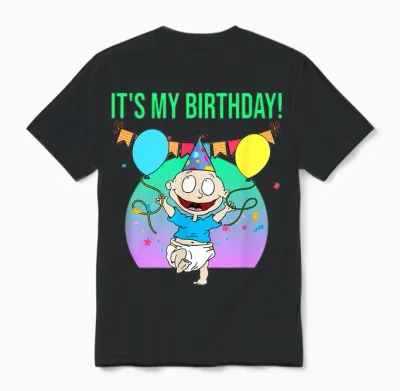 Mademark X Rugrats - It's My Birthday - Tommy Pickles Unisex T-Shirt - Black