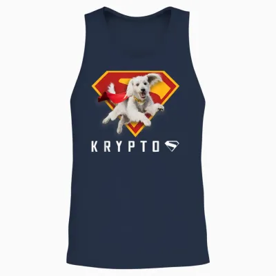 Superman (2025 Movie) Krypto Shield Unisex Tank Top - Navy