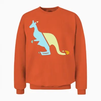 Kangaroo Retro Unisex Sweatshirt - Orange