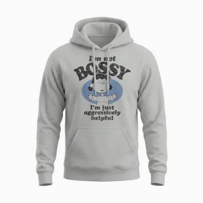 Peanuts - Lucy I'm Not Bossy I'm Just Aggressively Helpful Unisex Hoodie - Ash