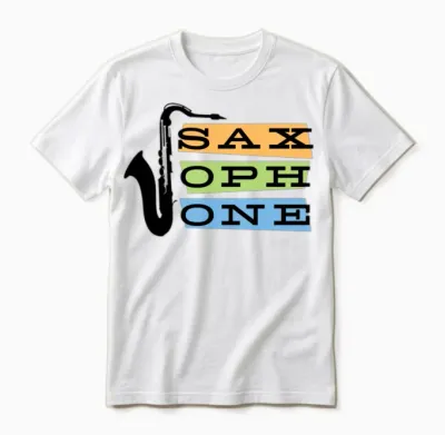 Saxophone Retro Unisex T-Shirt - White