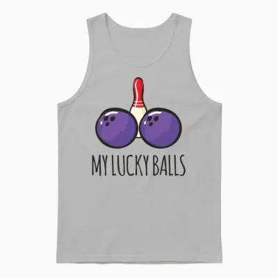 Funny Bowling Unisex Tank Top - Ash