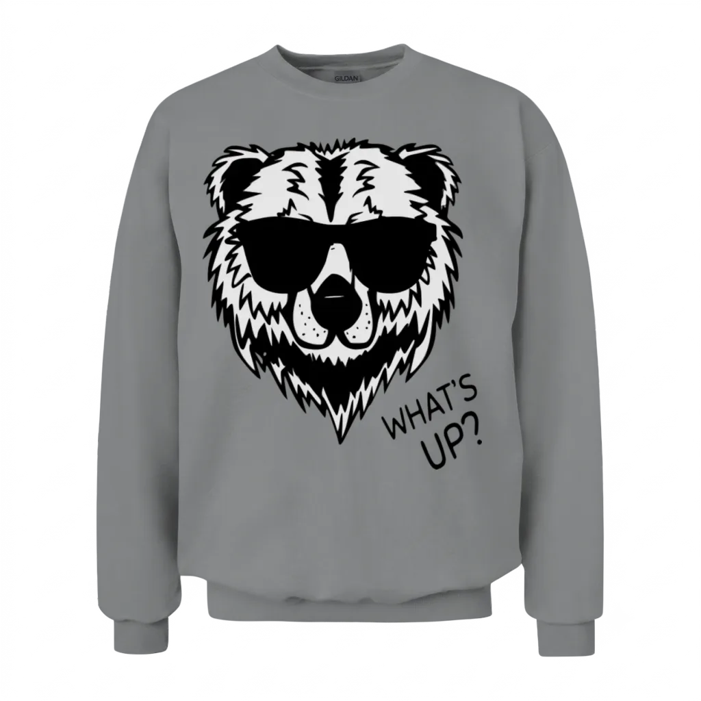 Funny Cool Panda Unisex Sweatshirt - Sport Grey