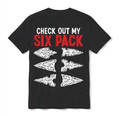 Arrowhead Hunting Check Out My Six Pack Artifact Unisex T-Shirt - Black