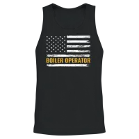 Boiler Operator American Flag Work Pride Unisex Tank Top - Black – 2