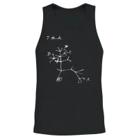 Darwin I Think Tree (white) Unisex Tank Top - Black – 2