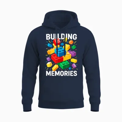 Building Memories Bricks Blocks Shirt for Adults Children Boys Girls Unisex Hoodie - Navy